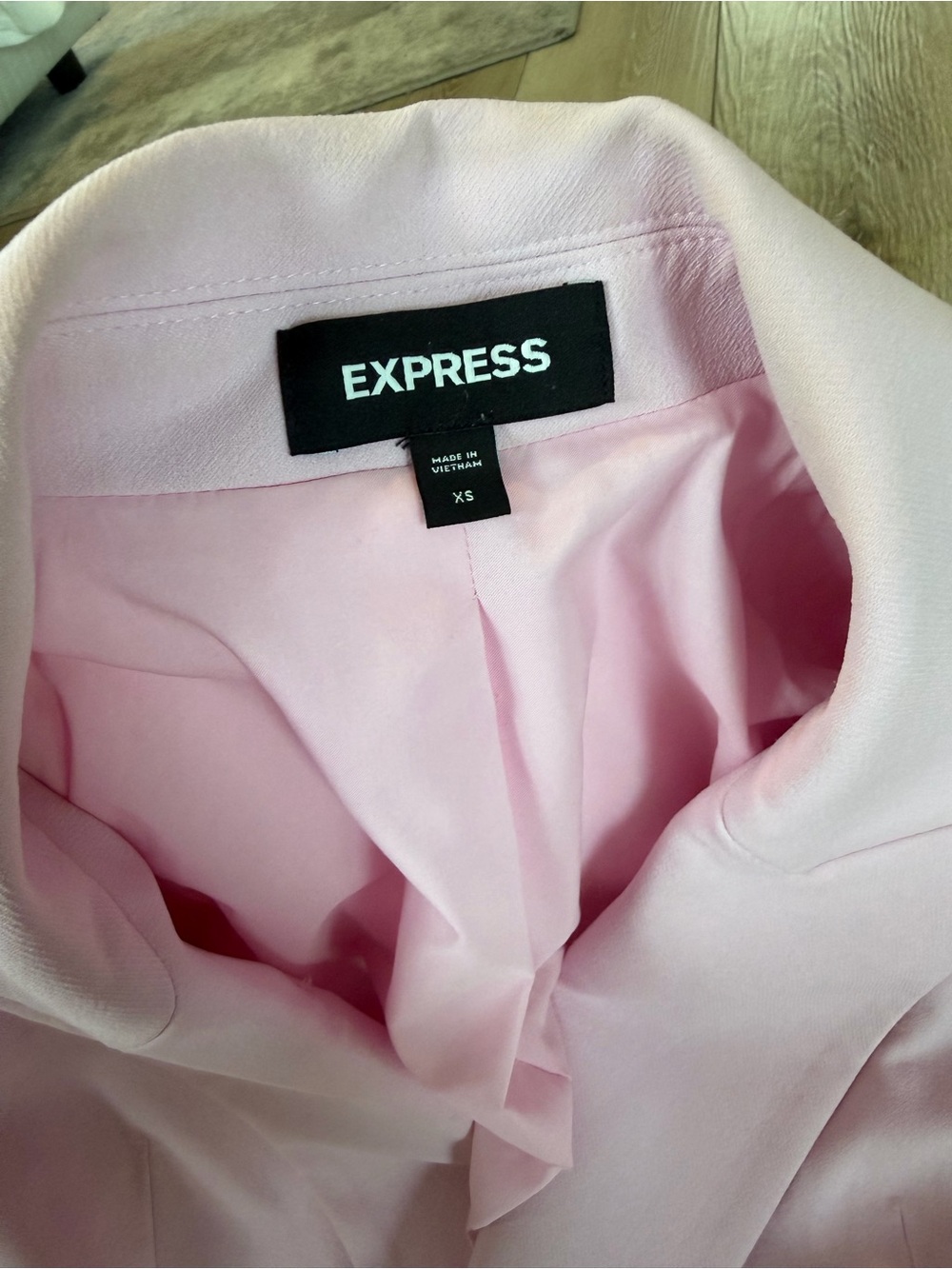 Express Women's Double-Breasted Pink Blazer Suiting w/ Shoulder Pads XS - Picture 2 of 2